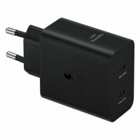 Сетевое зар. устр. для Samsung 50W 2C с кабелем T-C - T-C в упаковке черное (High copy)